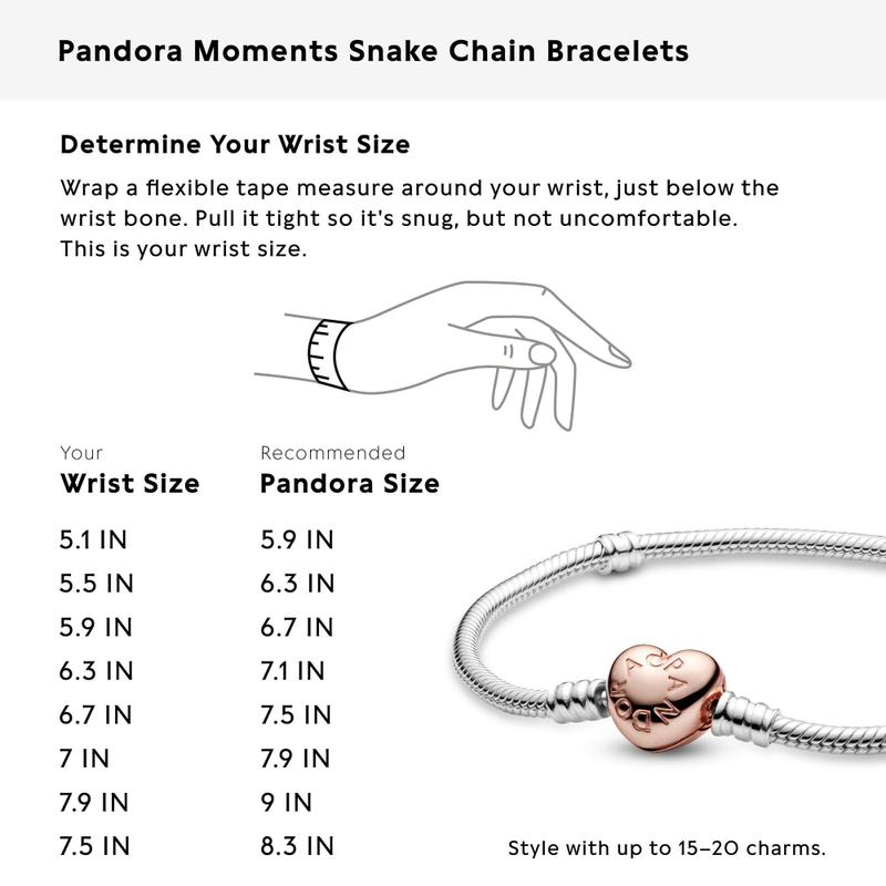 Pulseira Pandora Moments Heart Clasp Snake Chain 17,5 cm
